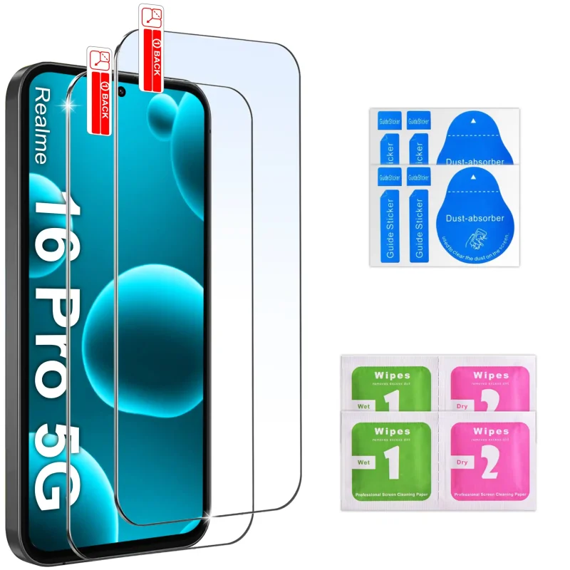 2 szkła hartowane do Realme 16 Pro 5G dołączone do kompletu etui