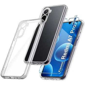 Etui do Xiaomi Redmi A7 Pro bezbarwne wzmacniane ze szkłem