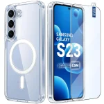Etui do Samsung Galaxy S23 bezbarwne Magsafe ze szkłem