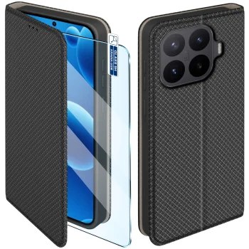 Etui do Xiaomi 17T Pro czarne zamykane ze szkłem