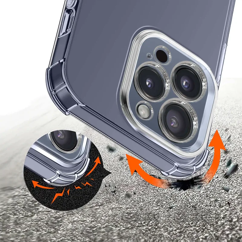 Etui transparentne iPhone 15 Pro z podwyższonym rantem
