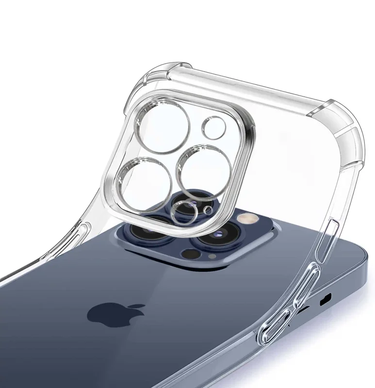 Elastyczne etui przezroczyste do iPhone 15 Pro z ochroną wyspy aparatów