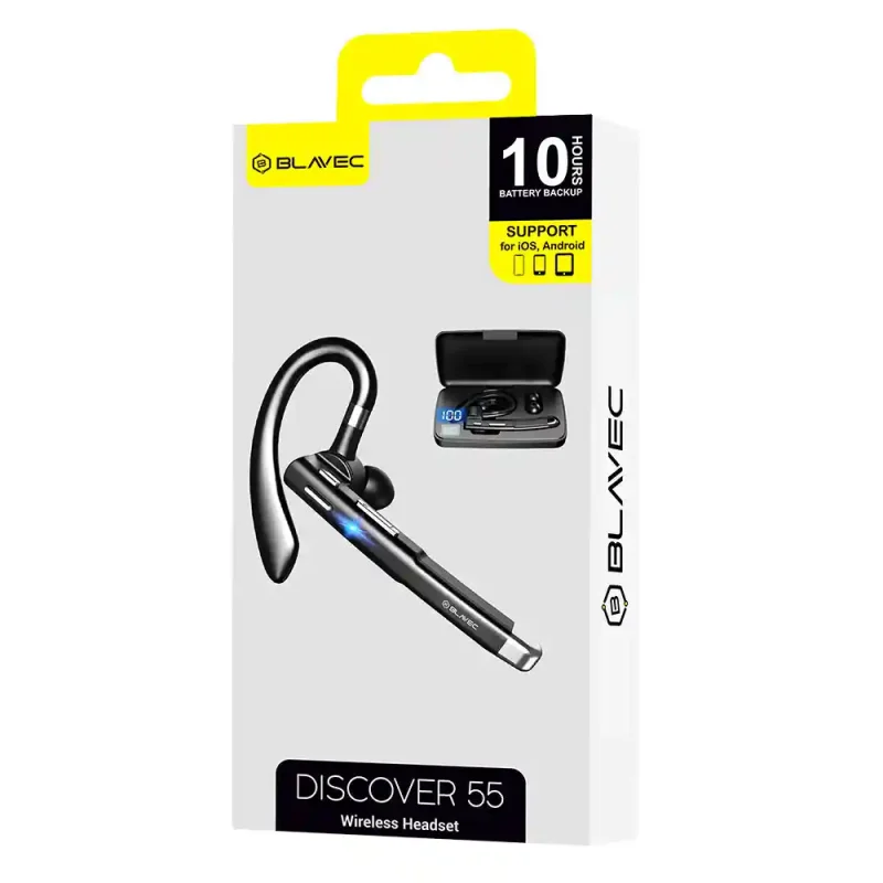 Blavec słuchawka Bluetooth dla kierowcy z powerbankiem, USB-C, Multipoint i zasięgiem do 10 m