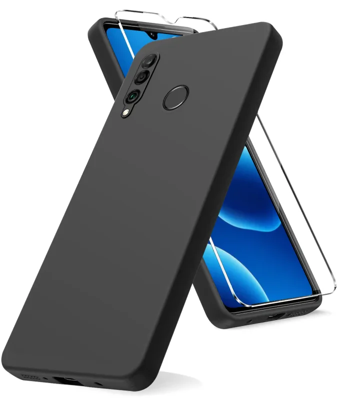 Elastyczne etui do Huawei P30 Lite w kolorze czarnym z matową powierzchnią ograniczającą ślady palców