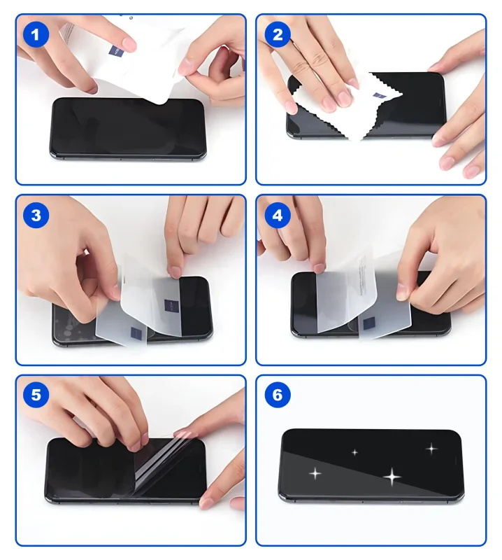 Instrukcja montażu folii hydrożelowej matowej na ekran Samsung Galaxy S24+ Plus krok po kroku