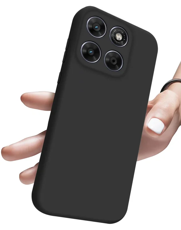 Czarne etui silikonowe Motorola Moto G67 5G / G77 5G matowe plecki