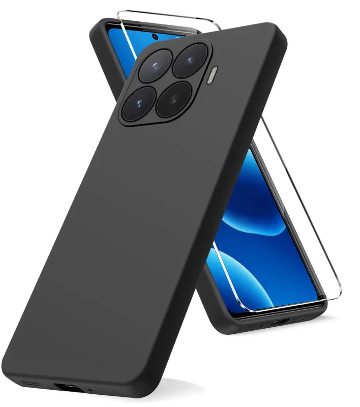 Elastyczne etui do Xiaomi 17T w kolorze czarnym z matową powierzchnią ograniczającą ślady palców