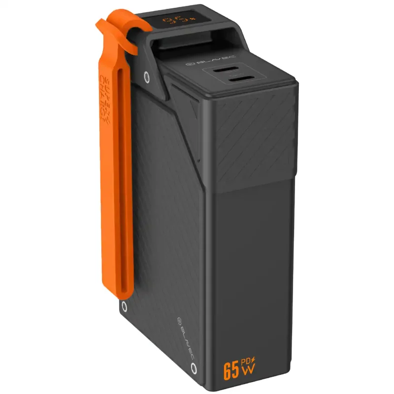 Szybki powerbank BLAVEC 20000 mAh 65W USB-C PD z wyświetlaczem poziomu baterii i smyczą transportową