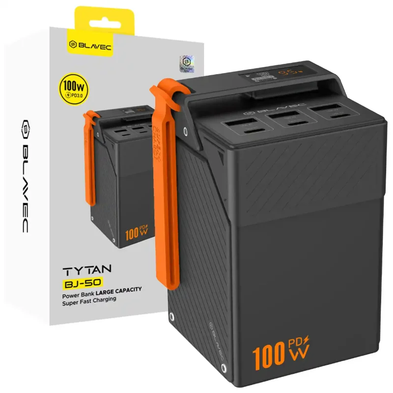 Powerbank BLAVEC 50000 mAh 65W PD z 3x USB-C i 3x USB-A – szybkie ładowanie urządzeń mobilnych