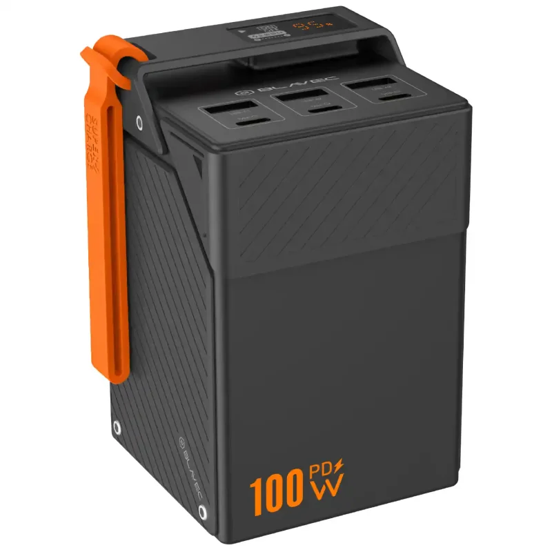 Szybki powerbank BLAVEC 50000 mAh 65W USB-C USB-A PD z wyświetlaczem poziomu baterii i smyczą transportową