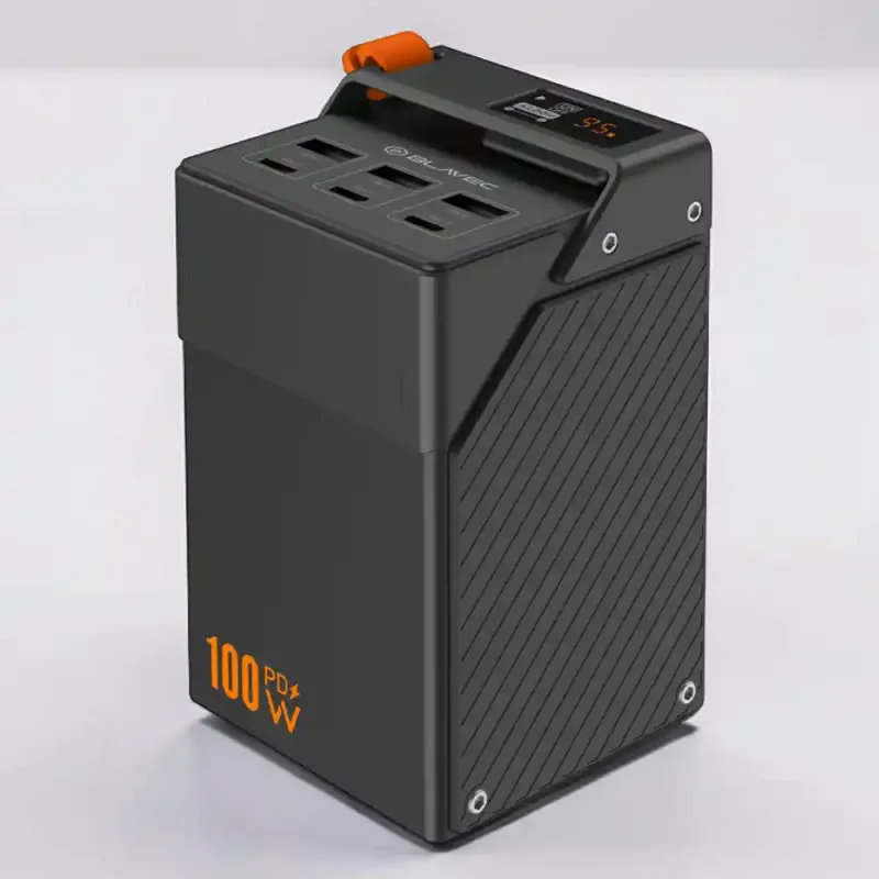 Szybki powerbank BLAVEC 50000 mAh 65W PD z sześcioma portami USB – czarna obudowa ABS i PC