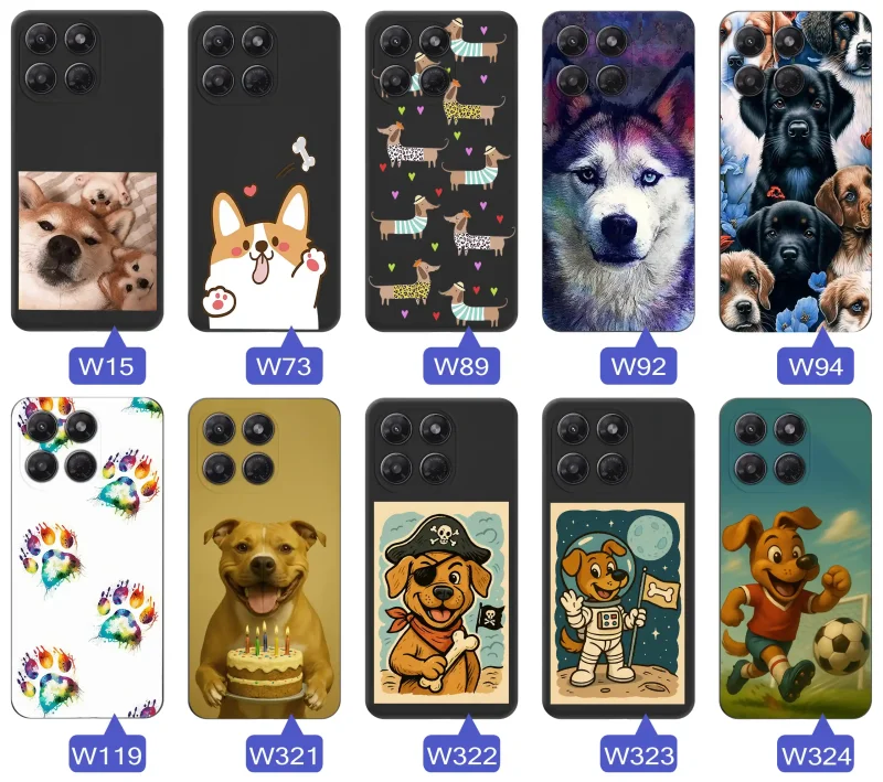 Kolekcja etui z psem do Motorola Moto G37: wzory z szczeniakami, husky, jamnikiem, buldogiem, psimi łapkami