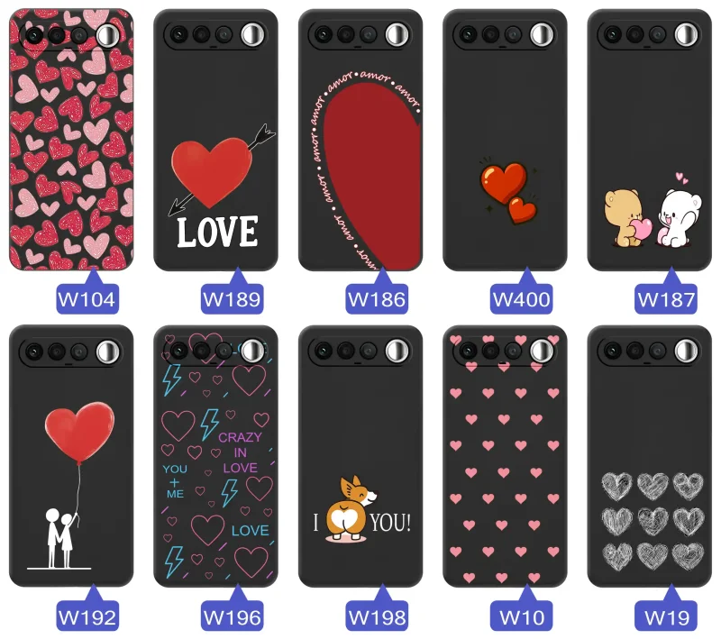 Kolekcja walentynkowych etui do Realme 16 5G: różne wzory z sercami i napisami love