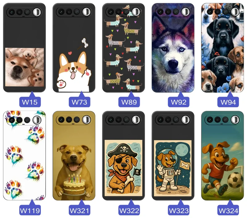 Kolekcja etui z psem do Realme 16 5G: wzory z szczeniakami, husky, jamnikiem, buldogiem, psimi łapkami