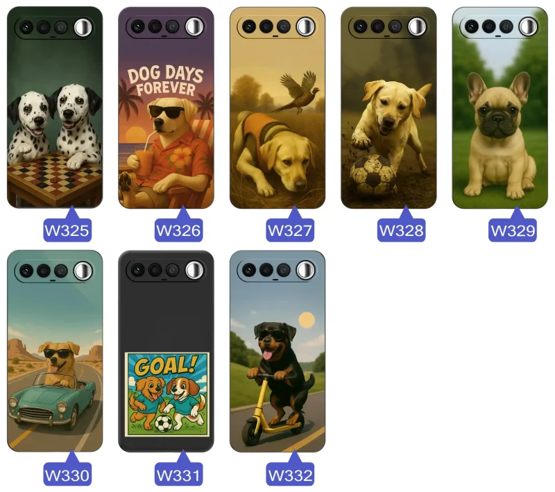 Etui do Realme 16 5G z motywami psów: grafiki golden retrievera, labradora, rottweilera, husky, buldoga francuskiego i kreskówkowych piesków