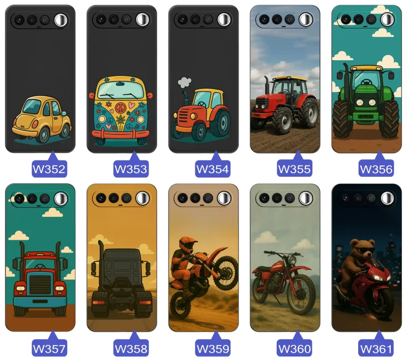 Etui Realme 16 5G z grafiką sportowego auta, motocykla crossowego i ciężarówki: wzory motoryzacyjne