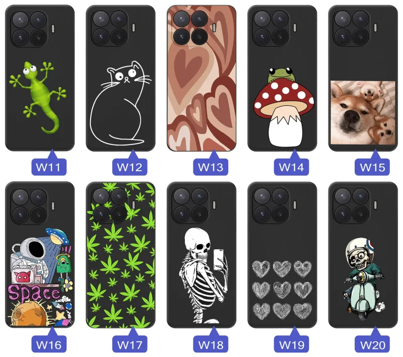 Różne motywy etui do Xiaomi 17T: szkielety, psy, koty, kosmos