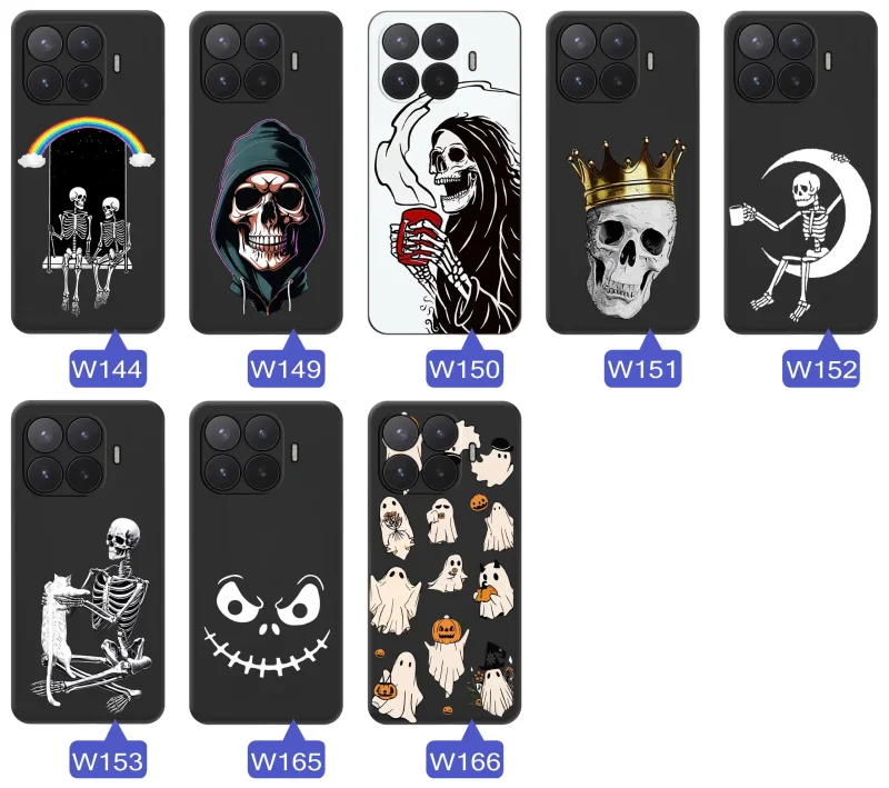 Kolekcja wzorów etui Halloween do Xiaomi 17T z nadrukami duchów, dyń, czaszek, szkieletów i mrocznych postaci