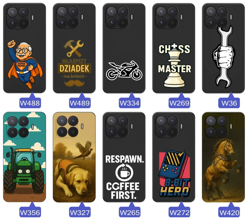 Kolekcja wzorów etui dla dziadka do Xiaomi 17T: Super Dziadek, narzędzia, szachy, motocykl, traktor, pies, koń i retro gaming