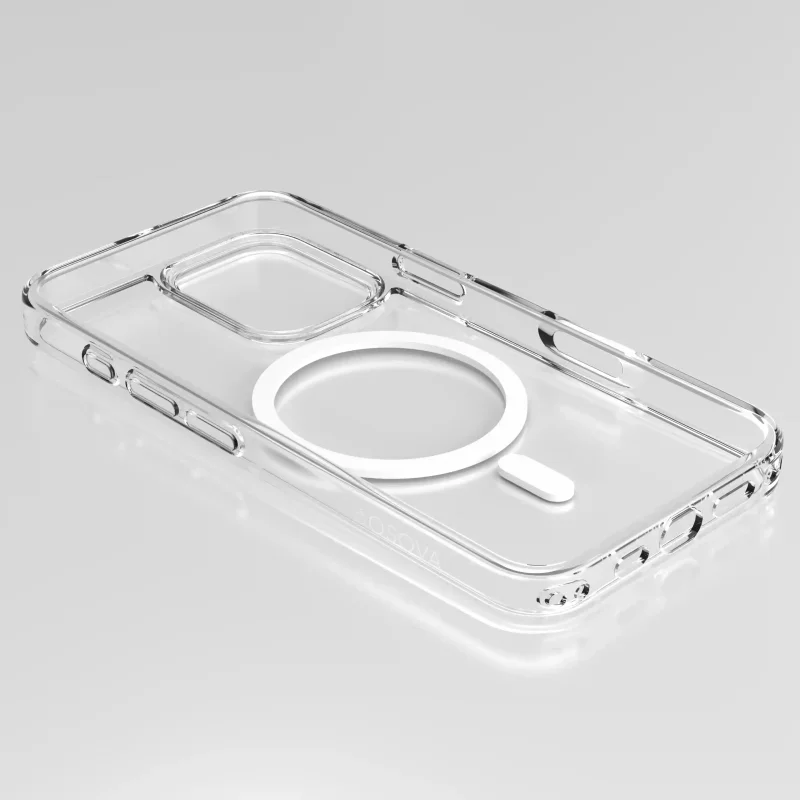 Etui OSOVA Magnetic Clear do iPhone 17 z pierścieniem MagSafe i precyzyjnymi wycięciami