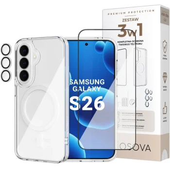 Zestaw 3w1 OSOVA etui do Samsung Galaxy S26 MagSafe, szkło hartowane na ekran i aparat