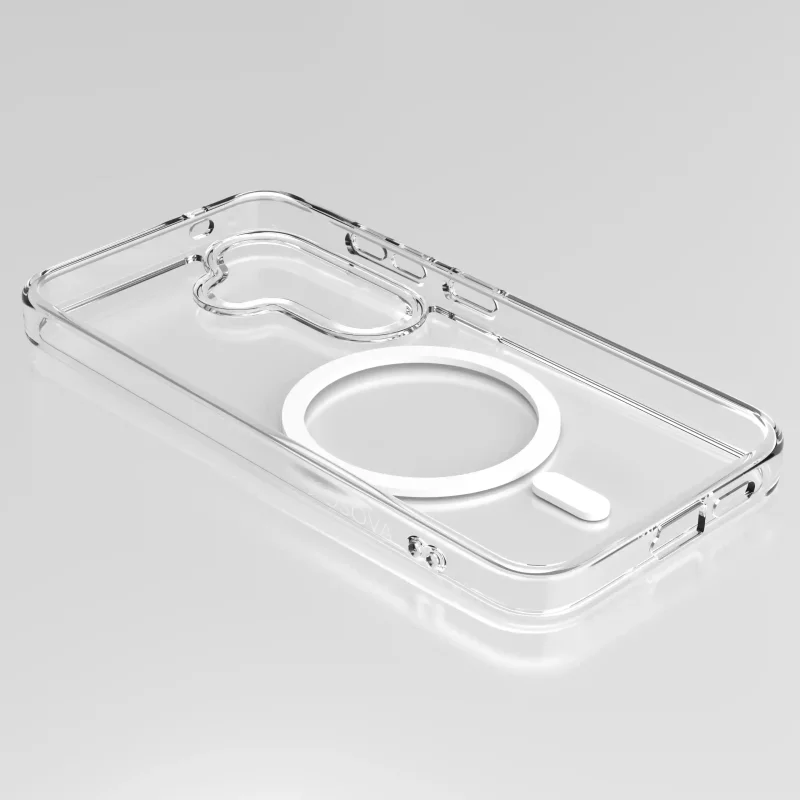 Etui OSOVA Magnetic Clear do Samsung Galaxy S25 z pierścieniem MagSafe i precyzyjnymi wycięciami