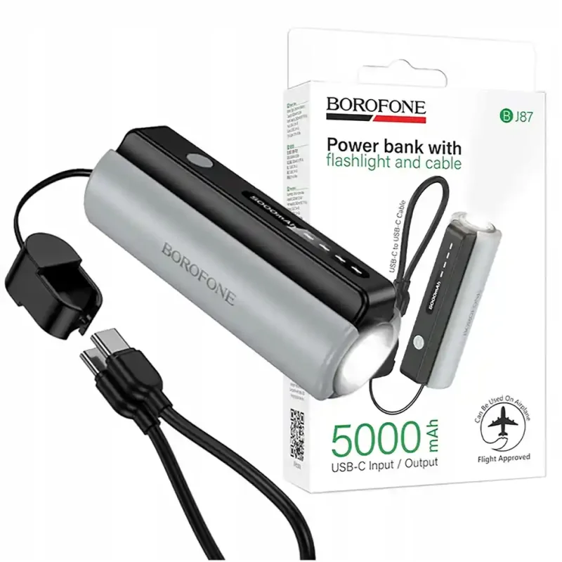Powerbank Borofone BJ87 Star 5000 mAh USB-C z latarką i opakowaniem