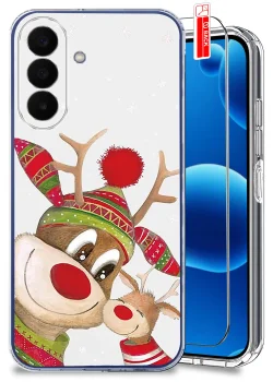 Etui do Samsung Galaxy A27 5G przezroczyste różne wzory świąteczne ze szkłem