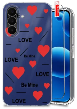 Etui do Samsung Galaxy A27 5G przezroczyste różne wzory walentynkowe ze szkłem
