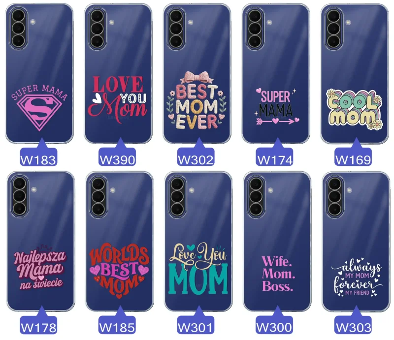 Kolekcja wzorów etui dla Mamy do Samsung Galaxy A27 5G: napisy Super Mama, Najlepsza Mama na świecie, best mom ever, cool mom, I love you mom