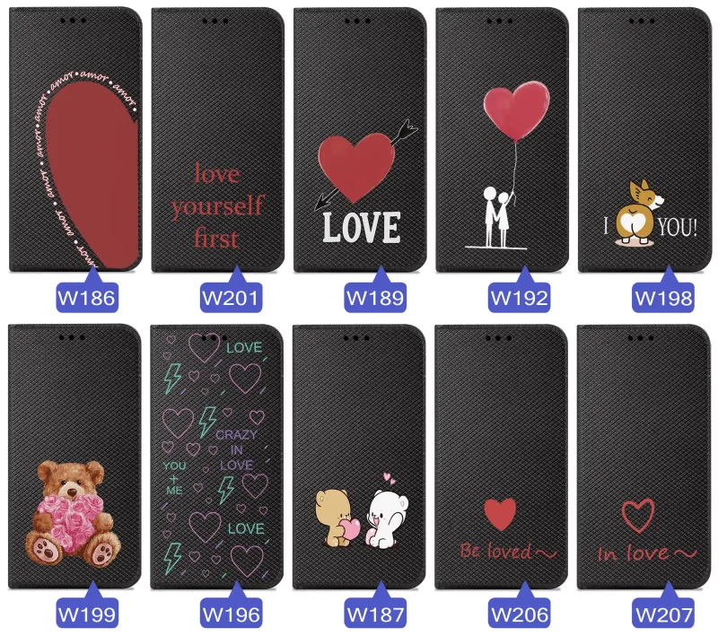 Kolekcja wzorów walentynkowych na etui z klapką do Xiaomi 17T Pro: serca, napisy love, misie, zakochani