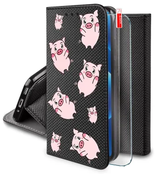 Etui do Xiaomi 17T Pro z klapką wzór zwierzęta ze szkłem