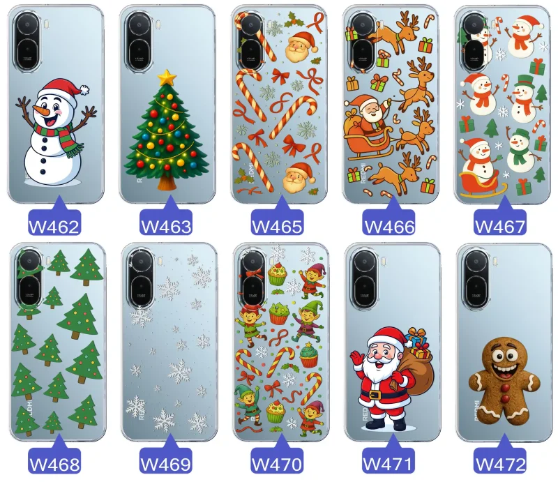 Kolekcja etui świątecznych i zimowych do Xiaomi Redmi A7 Pro: choinki, Mikołaje, pierniki
