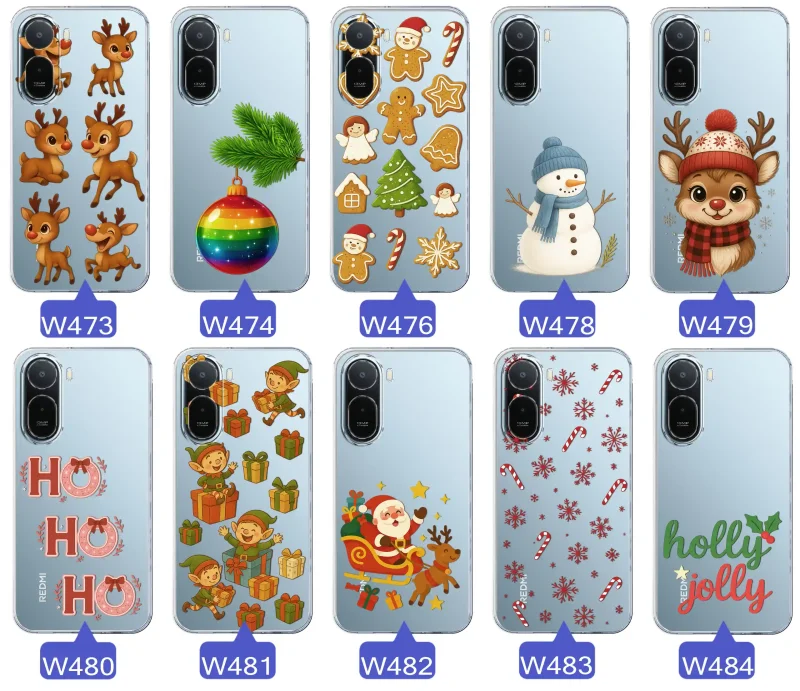 Różne wzory świąteczne i zimowe do Xiaomi Redmi A7 Pro: Mikołaje, śnieżynki, pierniki, renifery, elfy, grinch, choinki, napisy