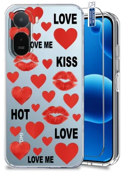 Etui do Xiaomi Redmi A7 Pro przezroczyste różne wzory walentynkowe ze szkłem