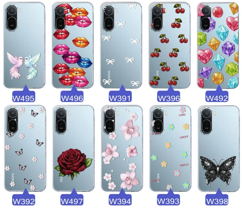 Różne kolorowe stylowe wzory na etui do Xiaomi Redmi A7 Pro: kwiaty, wiśnie, ptaszki, usta, kokardy
