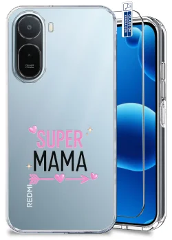 Etui do Xiaomi Redmi A7 Pro przezroczyste różne wzory dla Mamy ze szkłem