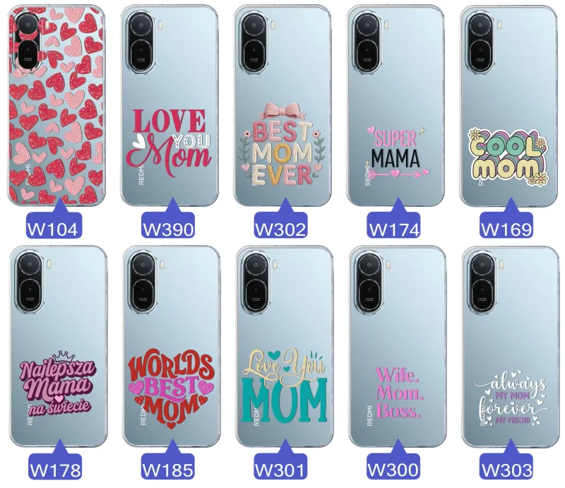 Kolekcja wzorów etui dla Mamy do Xiaomi Redmi A7 Pro: napisy Super Mama, Najlepsza Mama na świecie, best mom ever, cool mom, I love you mom
