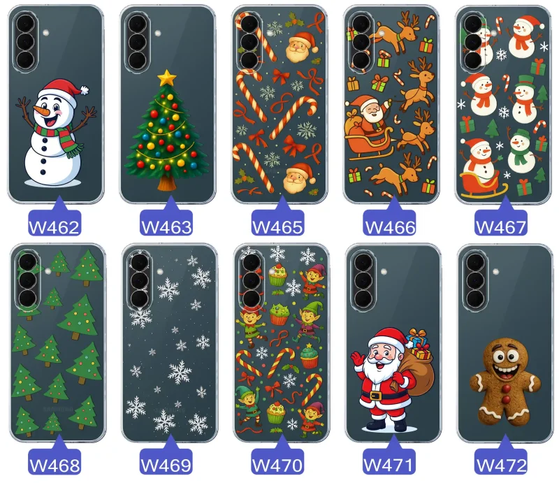 Kolekcja etui świątecznych i zimowych do Samsung Galaxy A37 5G: choinki, Mikołaje, pierniki