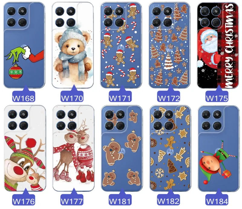 Motywy świąteczne i zimowe na etui do Motorola Moto G37: misie, renifery i pierniczki