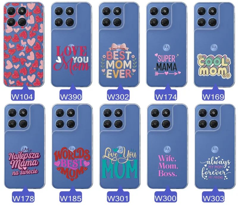 Kolekcja wzorów etui dla Mamy do Motorola Moto G37: napisy Super Mama, Najlepsza Mama na świecie, best mom ever, cool mom, I love you mom