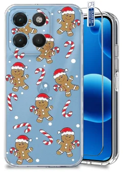 Etui do Motorola Moto G15 / G17 / Power przezroczyste różne wzory świąteczne ze szkłem