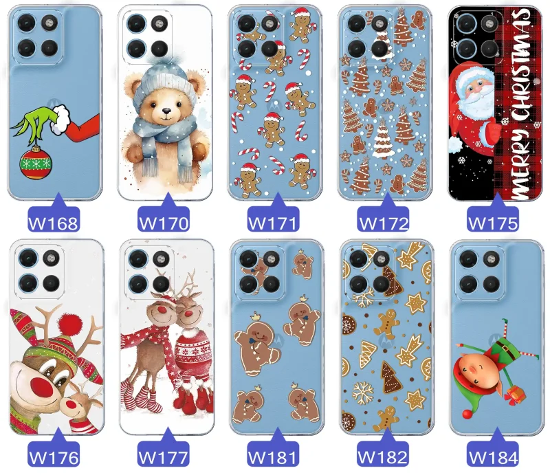 Motywy świąteczne i zimowe na etui do Motorola Moto G15 / G17 / Power: misie, renifery i pierniczki