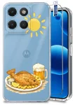 Etui do Motorola Moto G15 / G17 / Power przezroczyste różne wzory wakacyjne ze szkłem