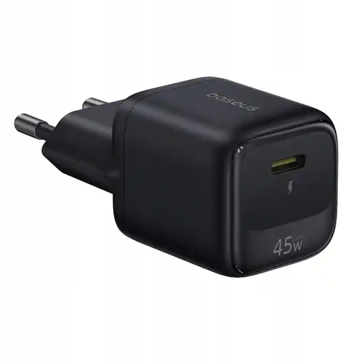 Kompaktowa ładowarka sieciowa Baseus GaN 45W USB-C z europejską wtyczką