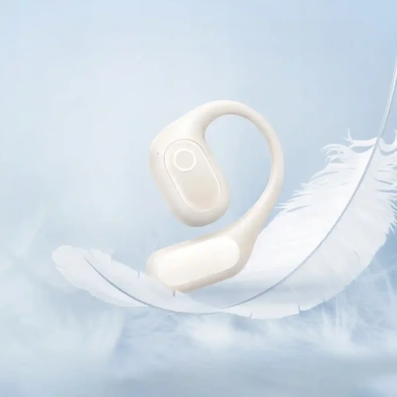 Biała słuchawka Baseus Eli 2i Fit open-ear z elastycznym zausznikiem i lekką konstrukcją