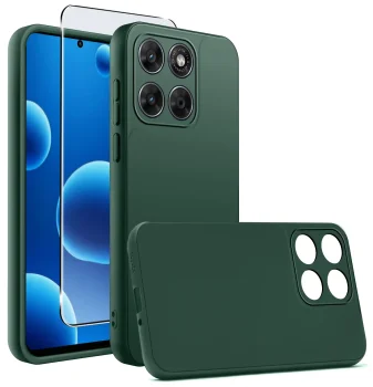 Etui do Motorola Moto G67 5G / G77 5G zielone matowe ze szkłem