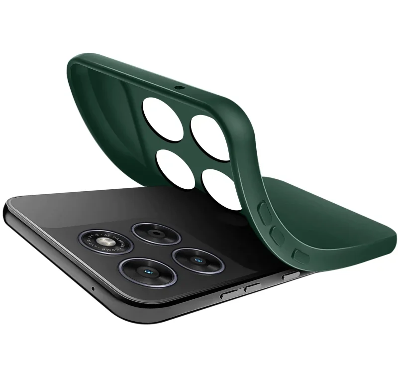 Elastyczne zielone etui do Motorola Moto G67 5G / G77 5G z osłoną wyspy aparatów