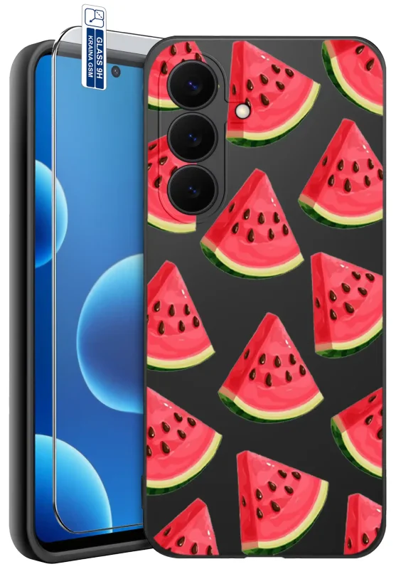 Etui z owocami do Samsung Galaxy S26 FE z nadrukiem arbuzów i szkłem hartowanym 9H