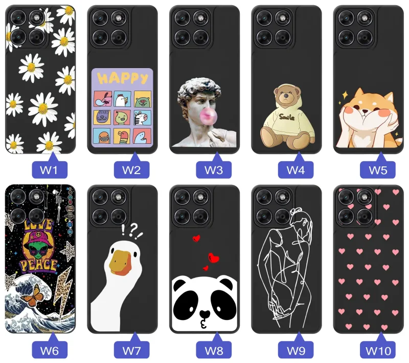 Kolekcja wzorów na Motorola Moto G67 5G / G77 5G: kwiaty, zwierzęta, kolorowe grafiki